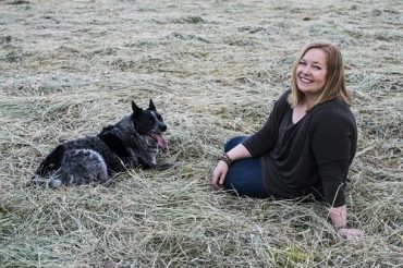 Jasmine Glover, Rural Women's Coordinator, with her dog Maisie