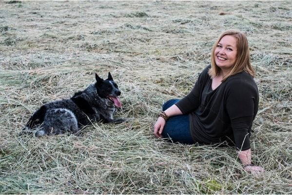 Jasmine Glover, Rural Women's Coordinator with her dog Maisie