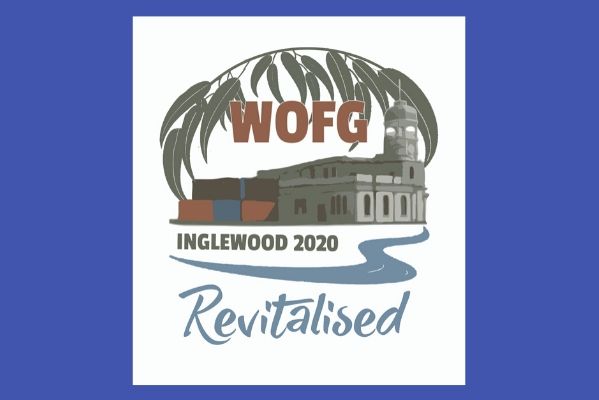 Women on Farms Gathering 2020 logo with grand building and river