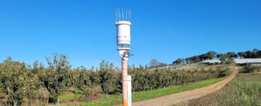 Automatic weather station on apple and cherry orchard near Orange NSW