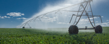 Pivot irrigation system watering crop