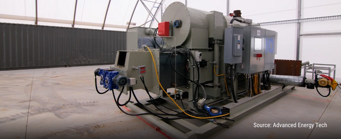 Gasification unit in a shed