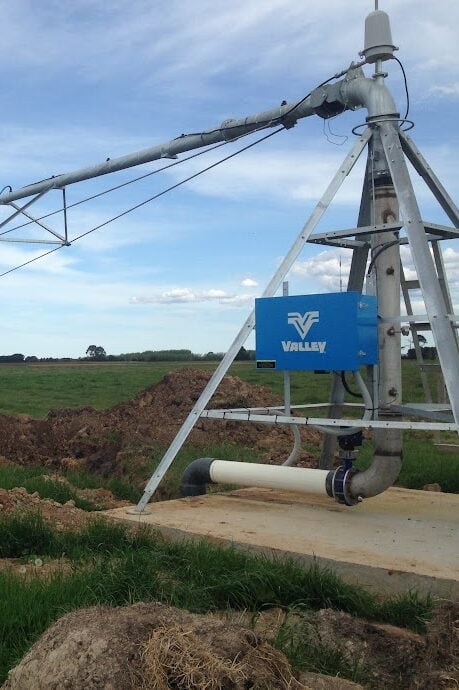 The centre of the new pivot, supported by the Central Gippsland Irrigation Efficiency Incentives Program. 