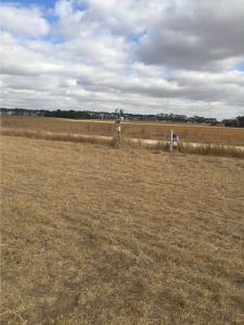 Weather station and telemetry unit of the Lake Bolac soil moisture monitoring site located on the fence line between two paddocks.