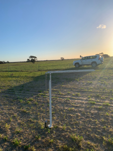 Soil core pulley system used to create a one metre soil core, which enables 10 centimetre samples to be taken in the paddock and also enable visual identification of soil layers.
